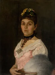 Portrait of a Lady with a Fan. Portrait of Countess Mária Nyáry Radvánszky